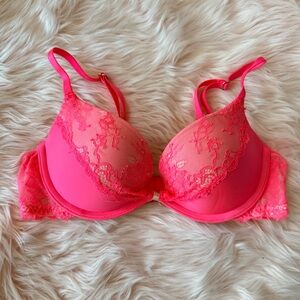 Victoria's Secret Vibrant Pink Lace Bra 32B